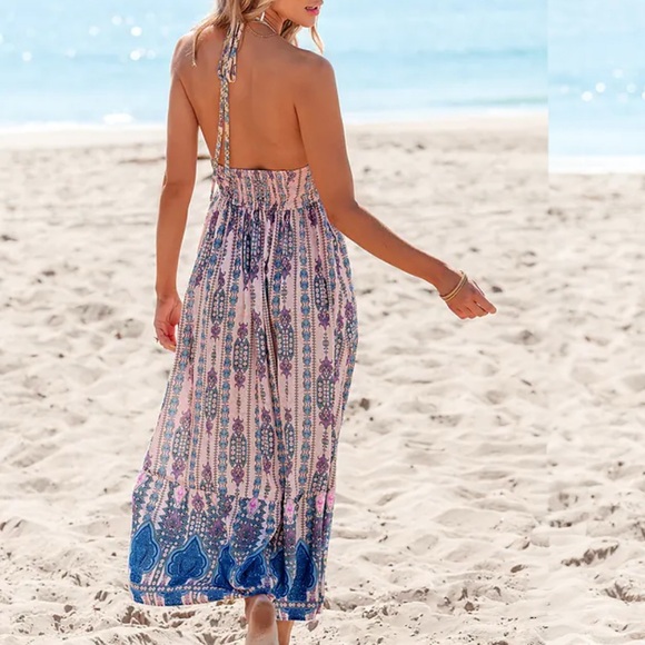 NWT Cupshe Women’s Boho Halter Maxi Dress - Small - Picture 2 of 5